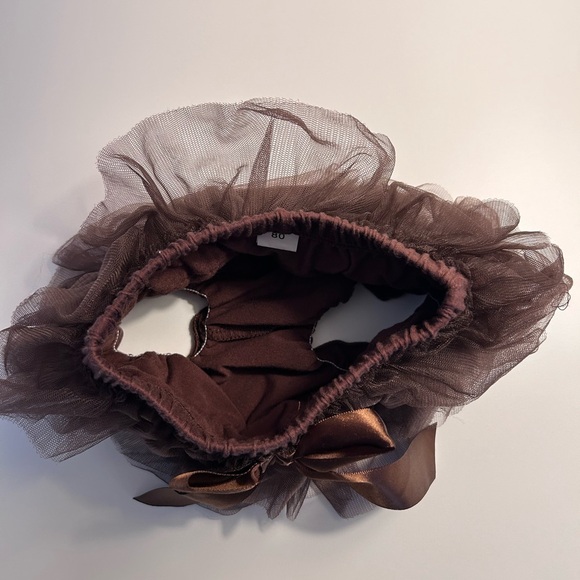 3 - 6 month old baby brown tutu with satin ribbon thanksgiving - Picture 3 of 3